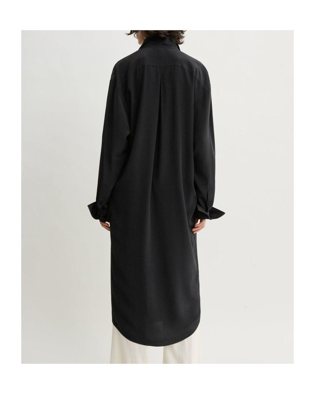 Totême  Black Silk Shirt Midi Dress