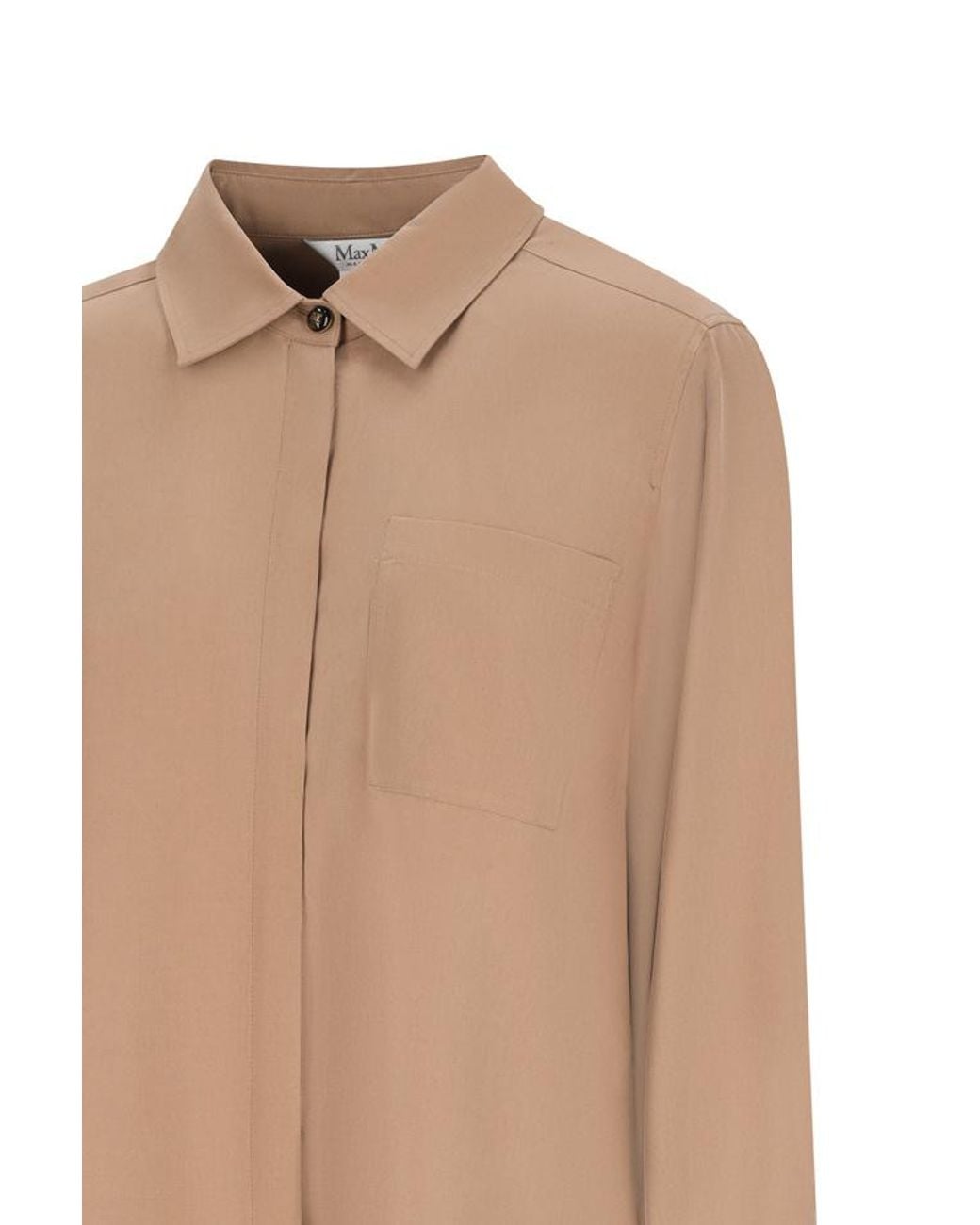 Max Mara Natural Siamese Button-Up Long-Sleeved Shirt