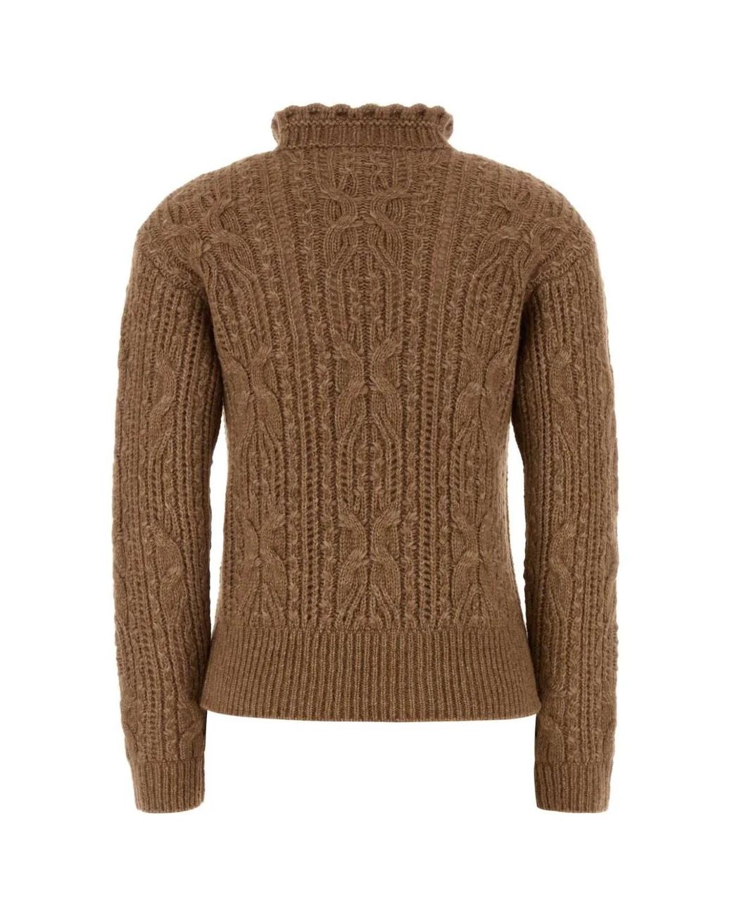 Moncler Brown Grenoble Cable-Knit Long-Sleeved Jumper