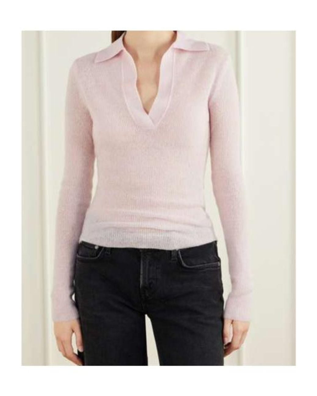 Citizens of Humanity Pink Simone Ribbed Wool And Cashmere-Blend Polo Sweater