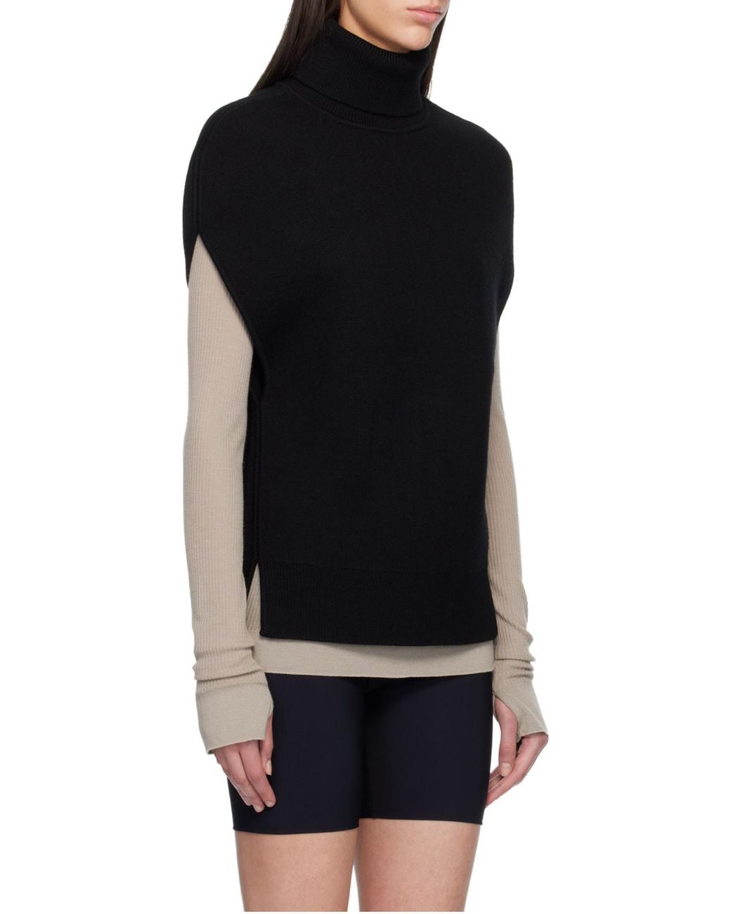 Totême Black Totême Double Knitted Cape