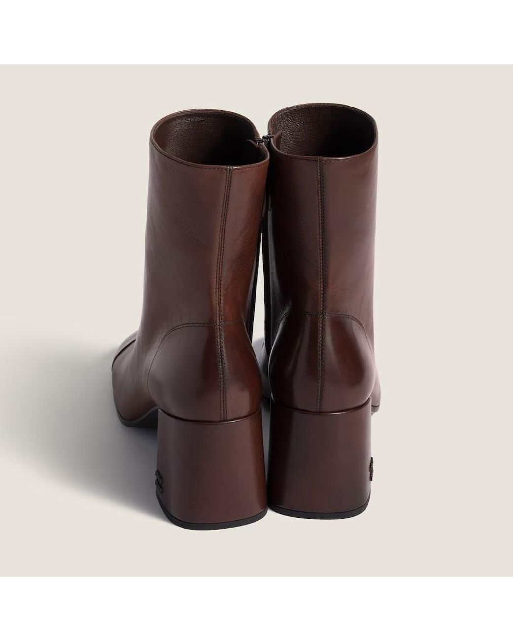 Miu Miu Brown Round-Toe Ankle Boots