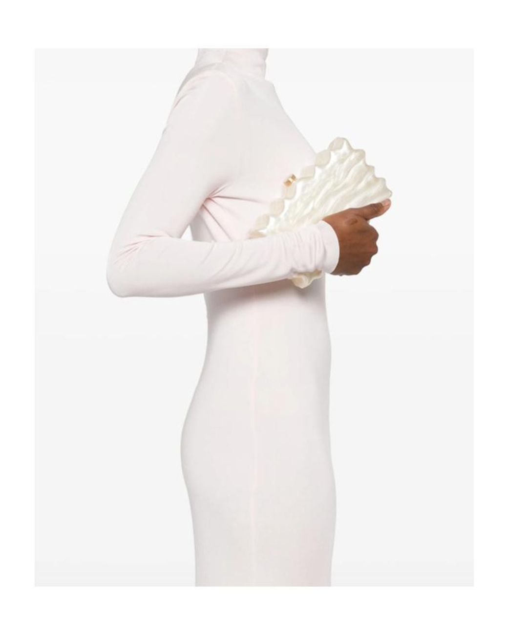 Cult Gaia Natural Paloma Logo Prined Clutch Bag