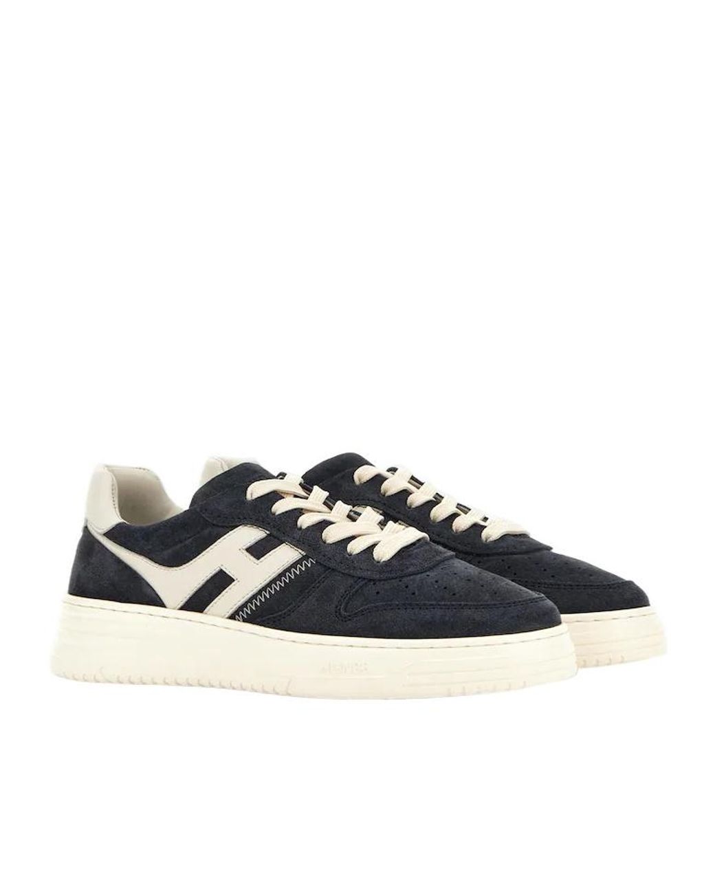 Hogan Blue Lace-Up Calfskin Shoes With Off- Accents for men