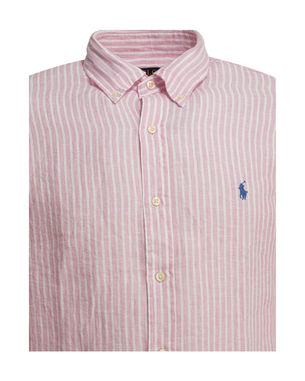 Polo Ralph Lauren Pink Logo Detailed Striped Shirt for men