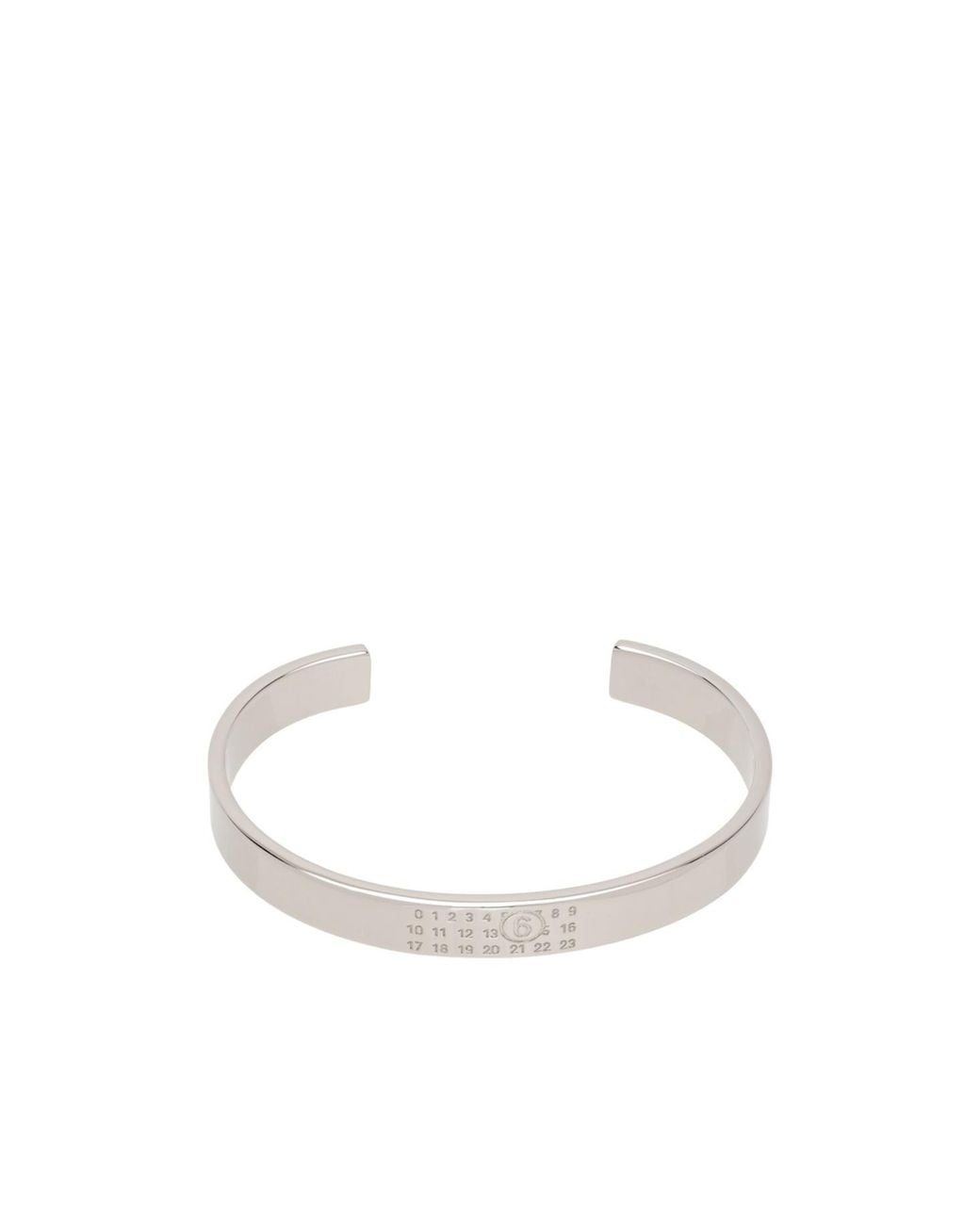 MM6 by Maison Margiela White Numeric Engraved Cuff Bracelet for men