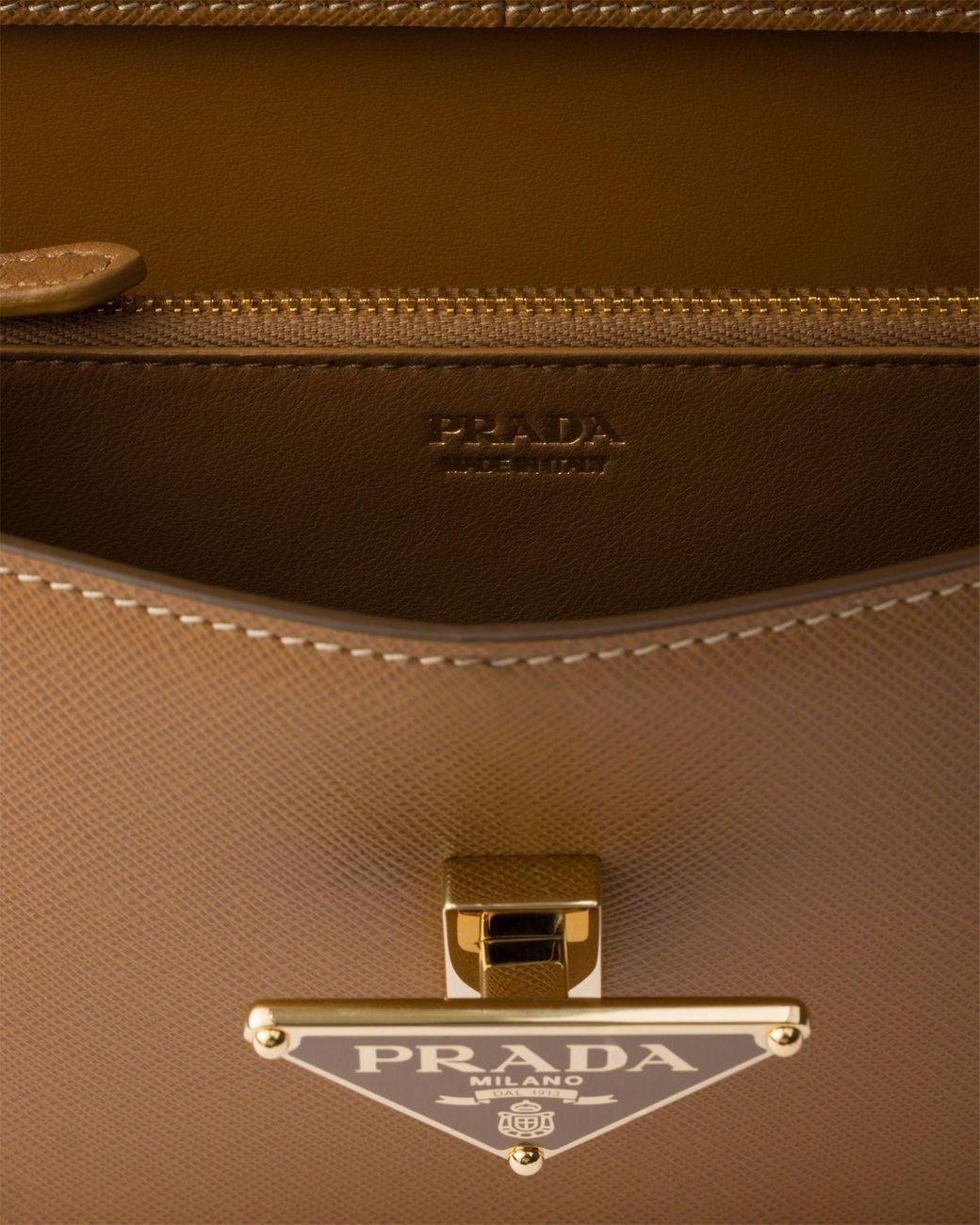 Prada Brown Triangle-Logo Mini Bag