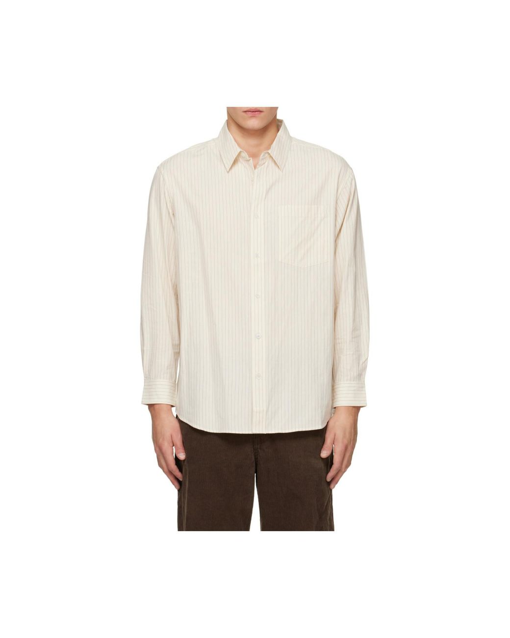 DUNST White Classic Striped Shirt for men