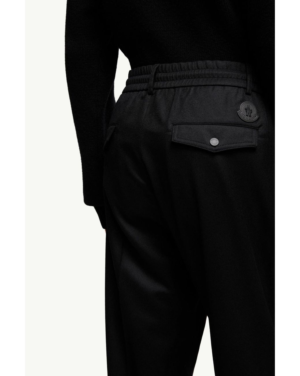 Moncler Black Straight-Leg Trousers for men