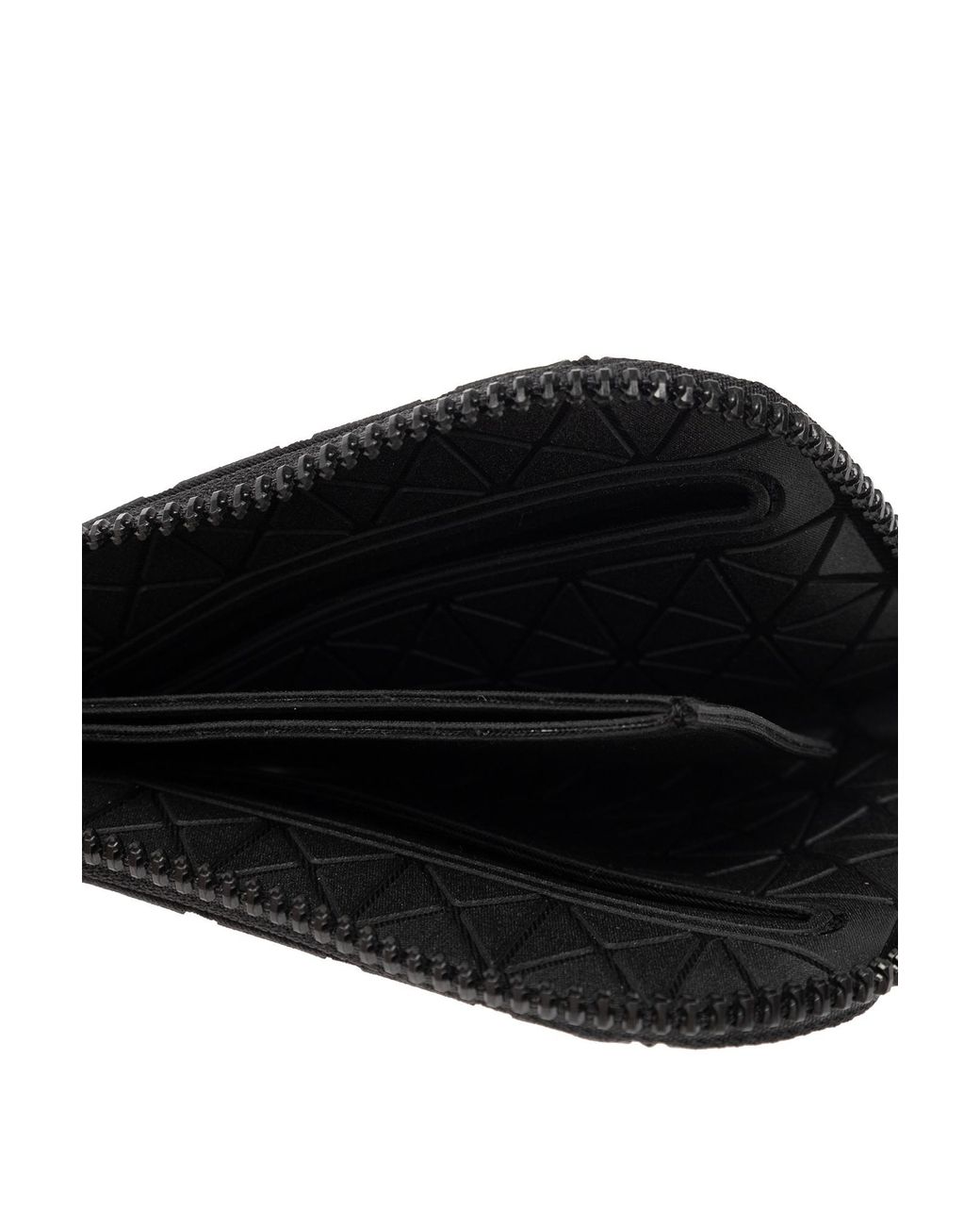 Issey Miyake Black Geometric-Patterned Zip Around Wallet for men