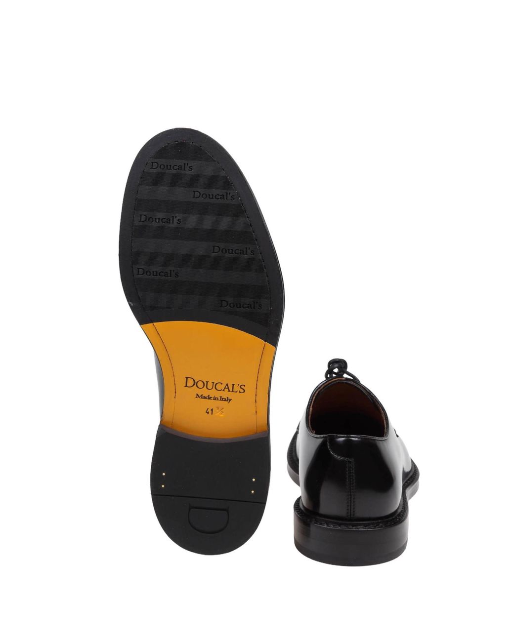 Doucal's Black Plain Derby Shoes for men