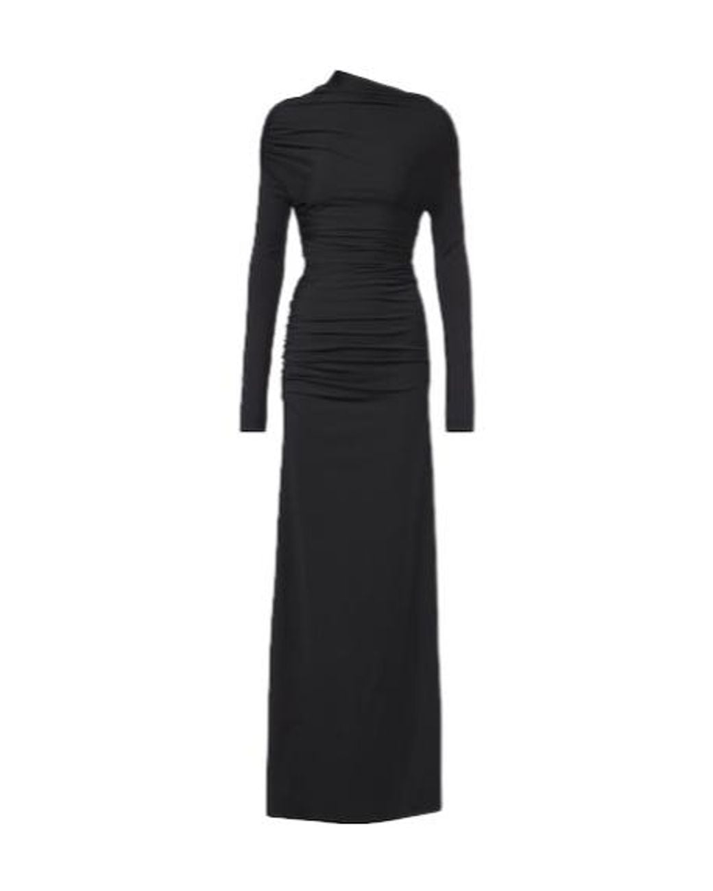 Victoria Beckham Black Draped Jersey Gown