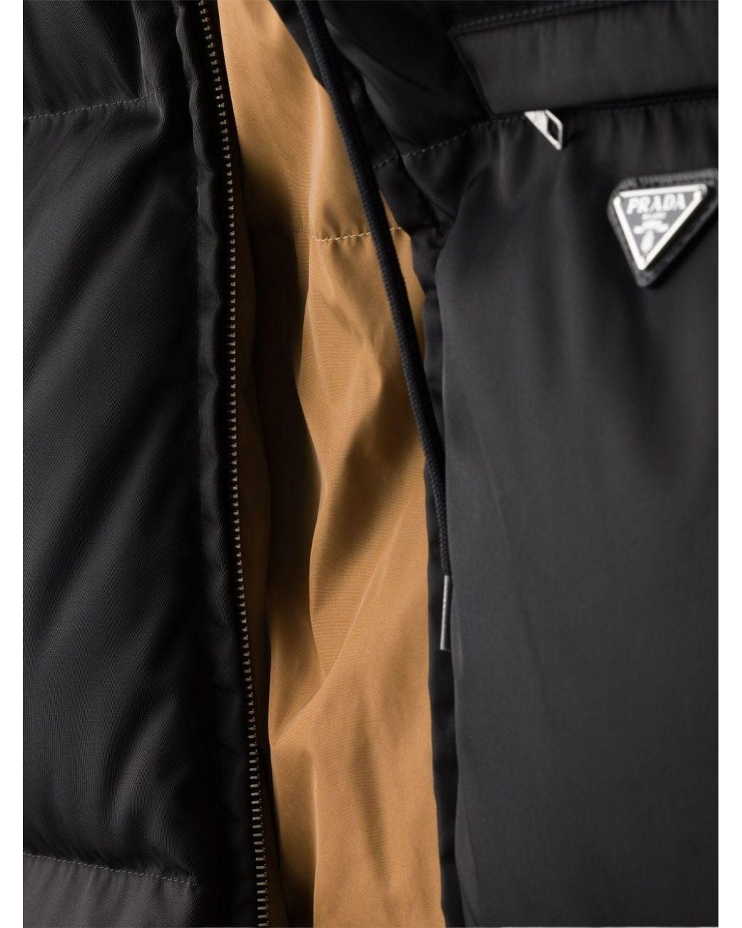 Prada Blue Zip-Up Hooded Puffer Jacket