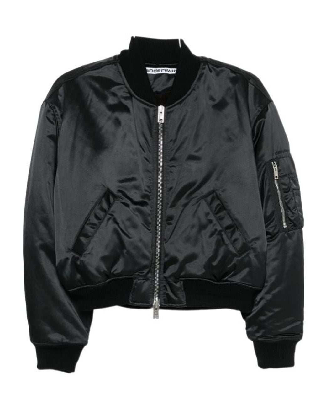 Alexander Wang Black Zip-Up Bomber Jacket