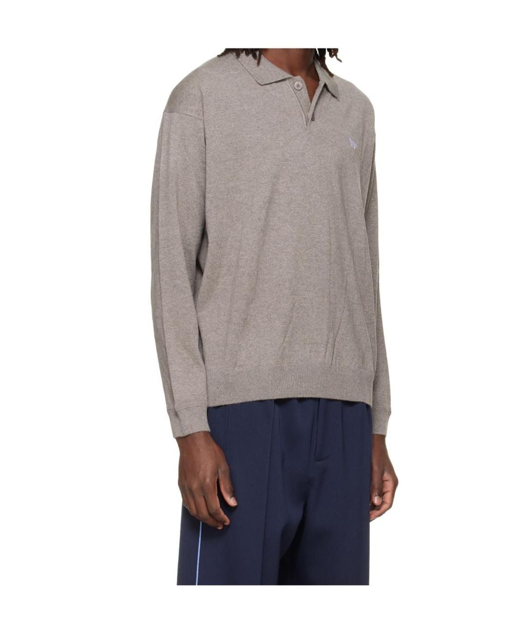 Maison Kitsuné Brown Long-Sleeve Polo Shirt for men