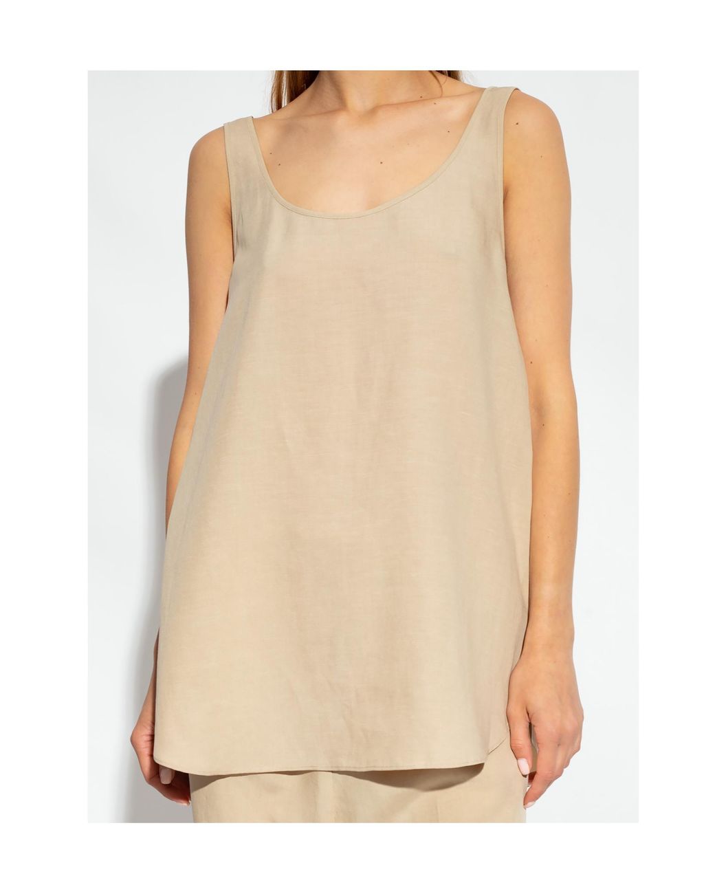 Totême  Natural Side Slits Sleeveless Top