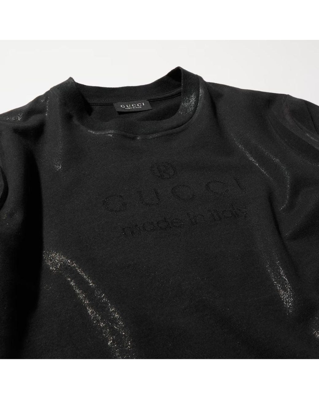 Gucci Black Technical Cotton Jersey T-Shirt With Print