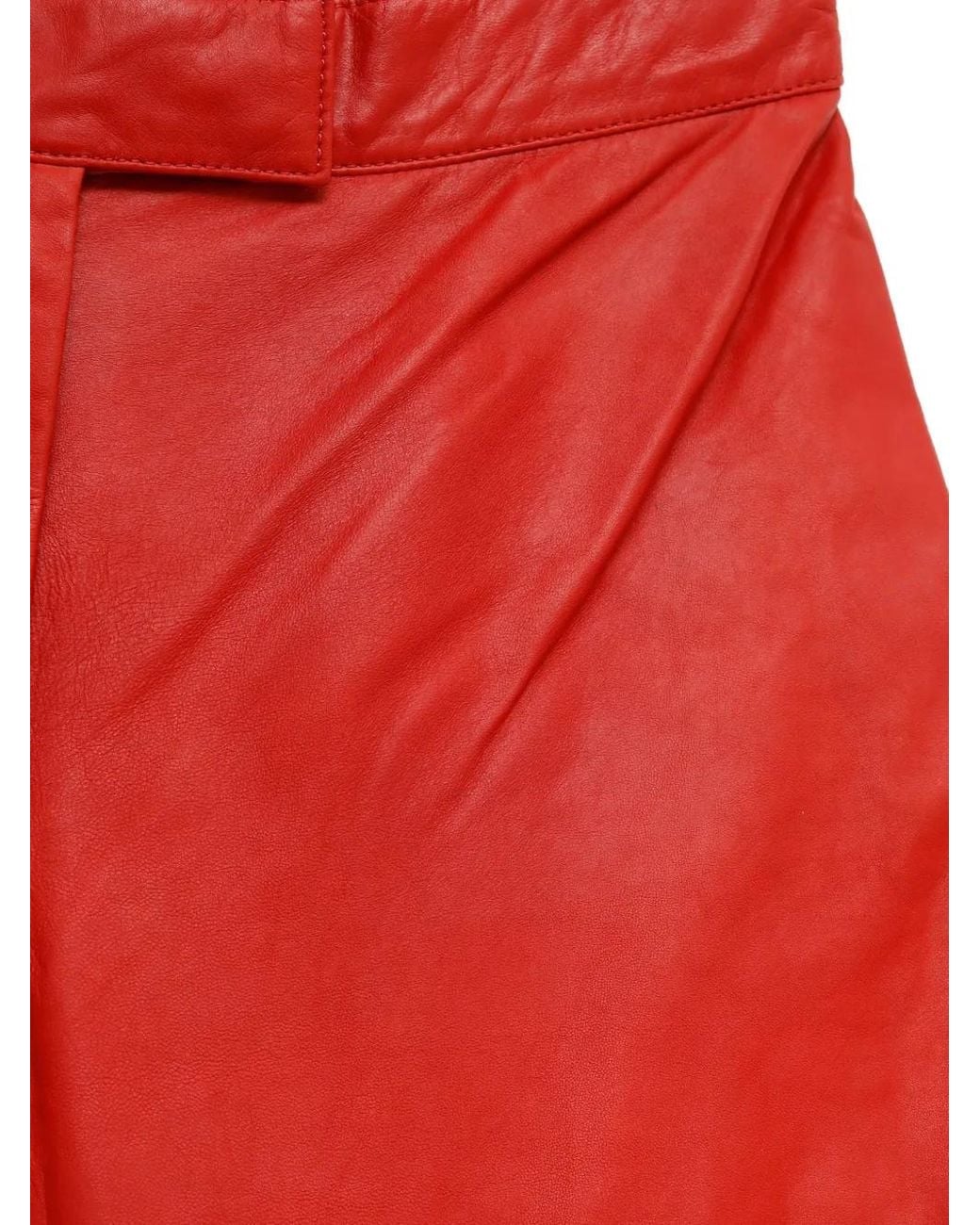Frankie Shop Red Jessa Leather Trousers
