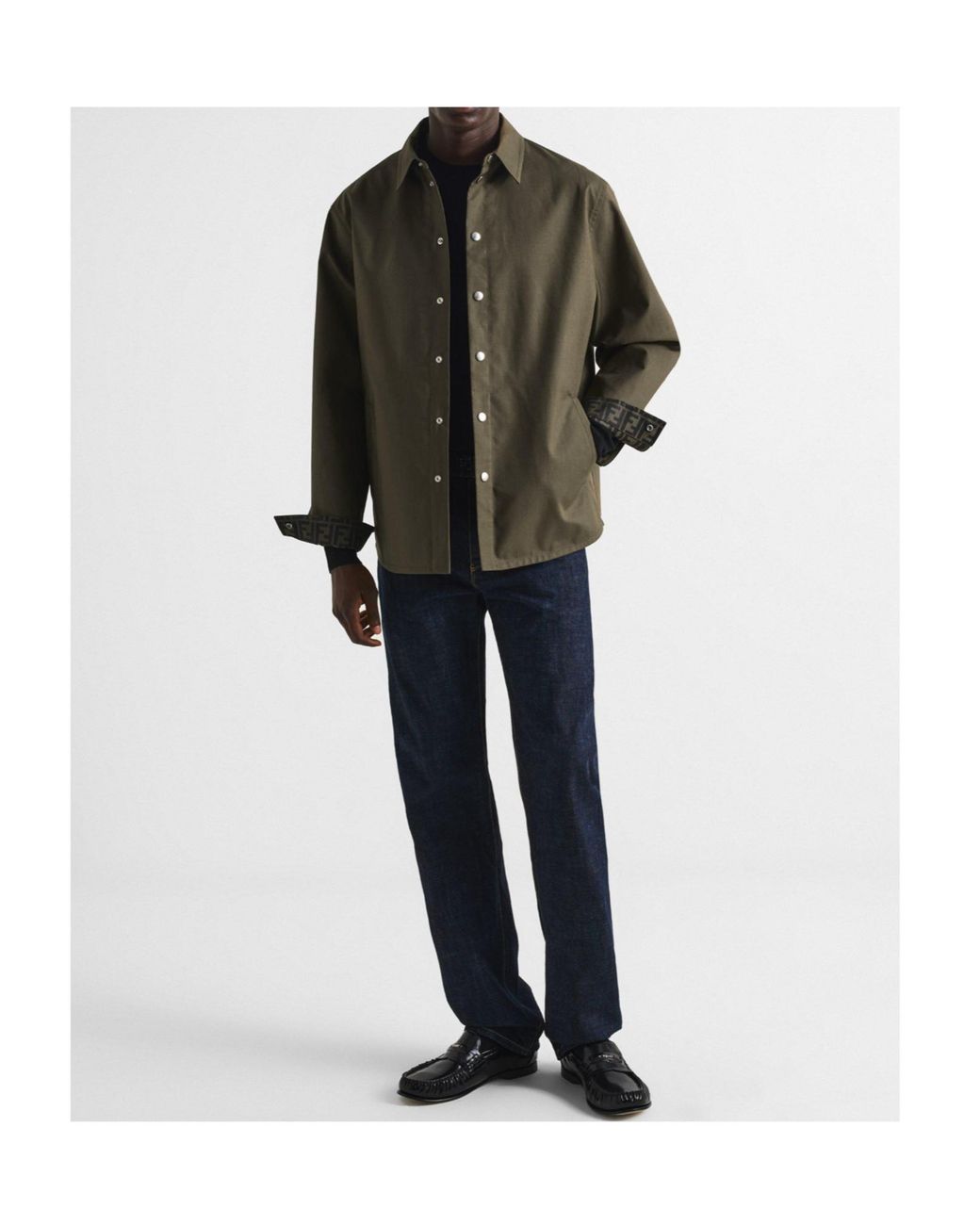 Fendi Green Long-Sleeve Shirt for men