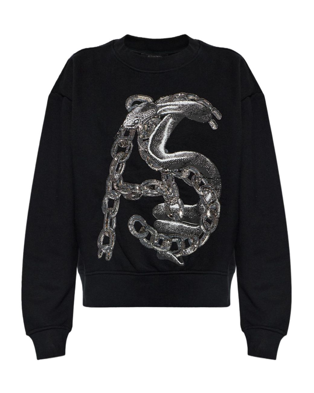 AllSaints Black Linx Pippa Embellished Sweatshirt