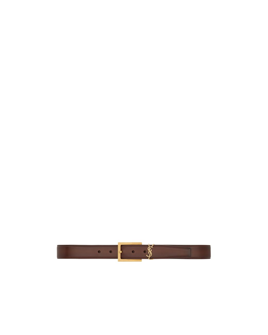 Saint Laurent White Cassandre Logo Plaque Belt