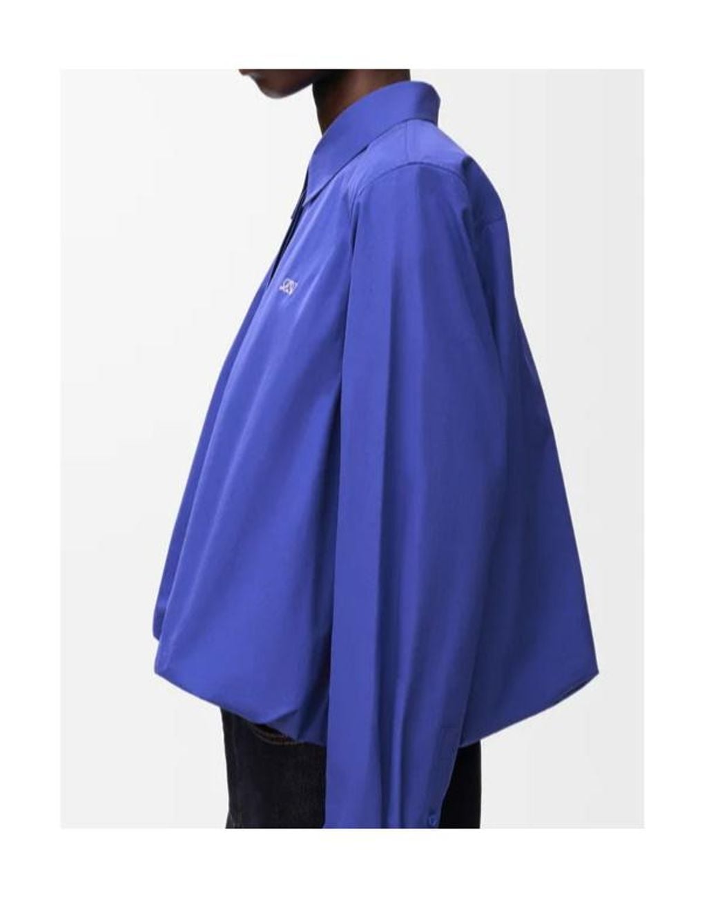 Loewe Blue Logo Embroidered Shirt