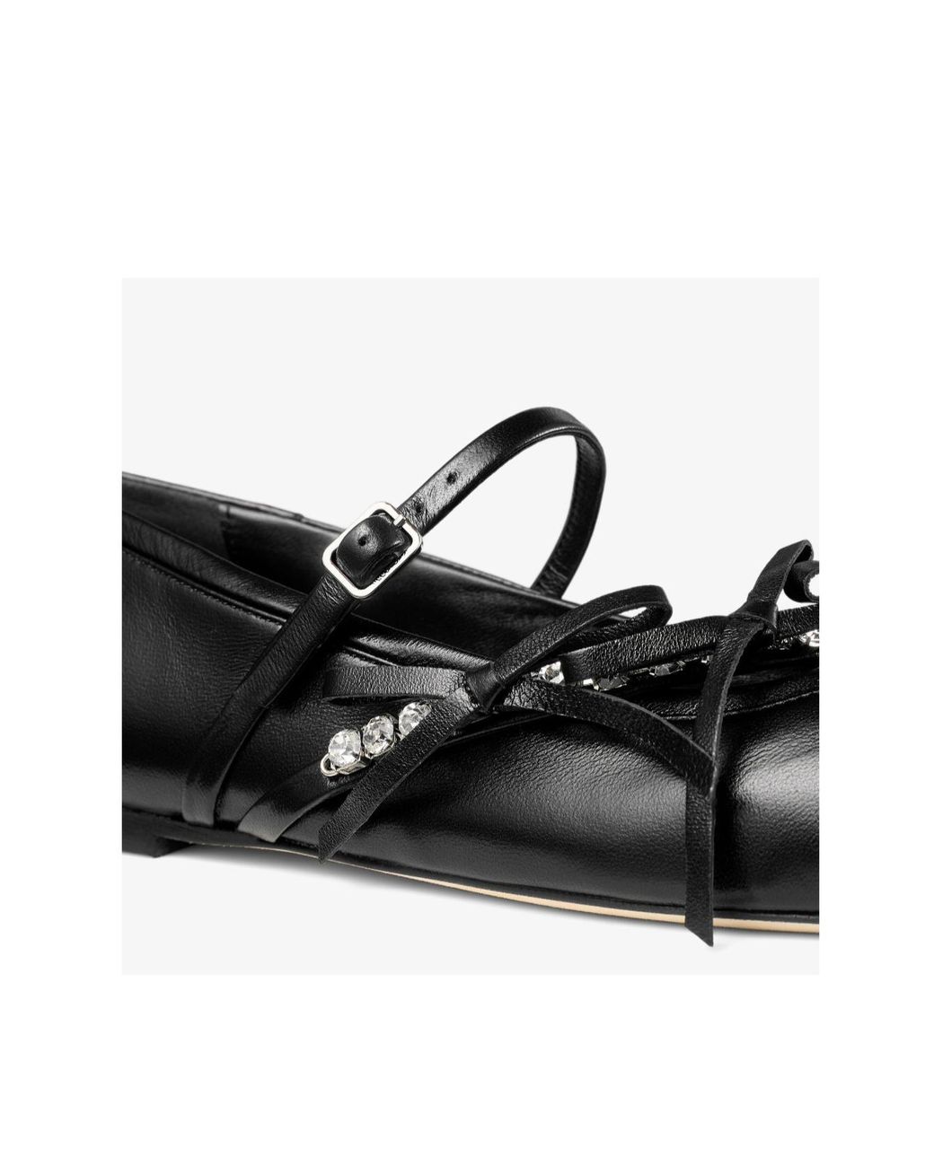 Jimmy Choo Black Leather Ballerinas "Loli"