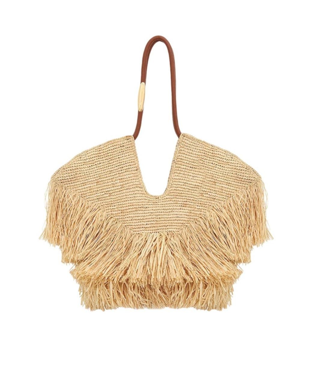 Zimmermann Natural Goldentime Medium Fringed Tote Bag