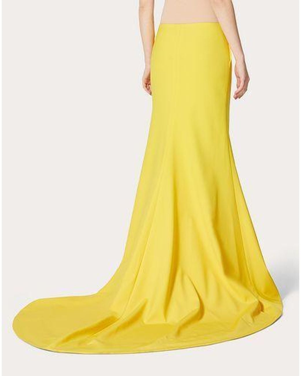 Valentino Yellow High Waist Flared Skirt