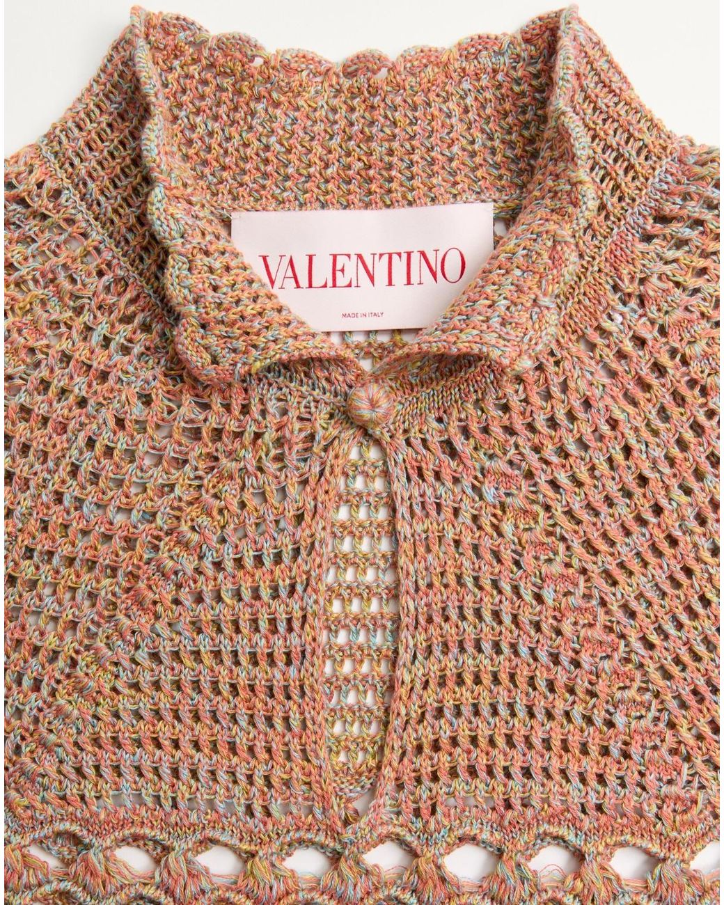 Valentino Brown Crochet High Neck Jumper for men