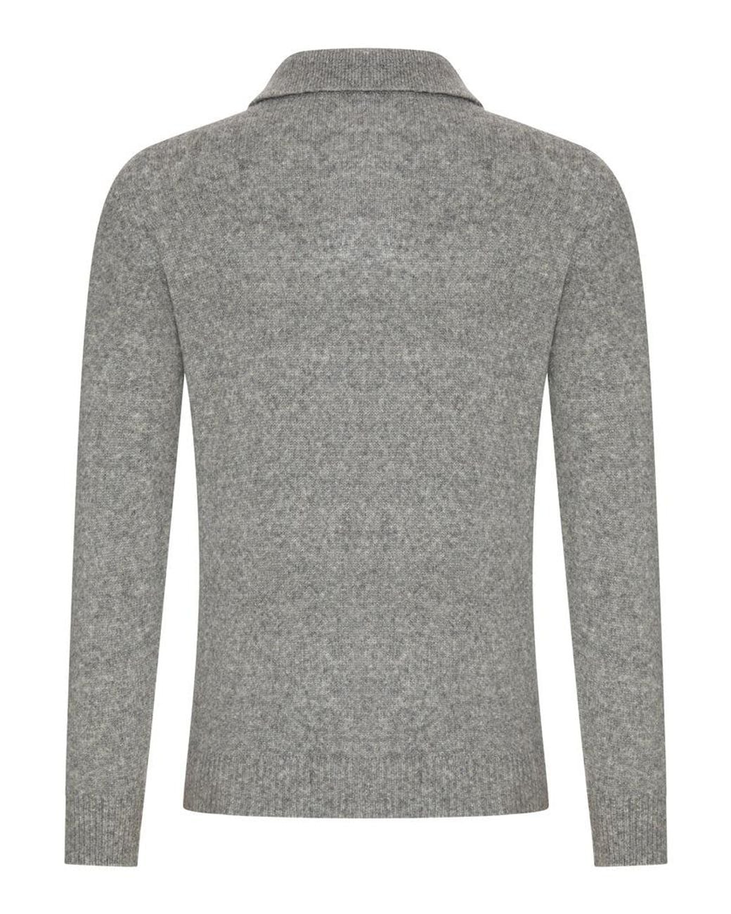 Roberto Collina Gray Polo Collar Knit Sweater for men
