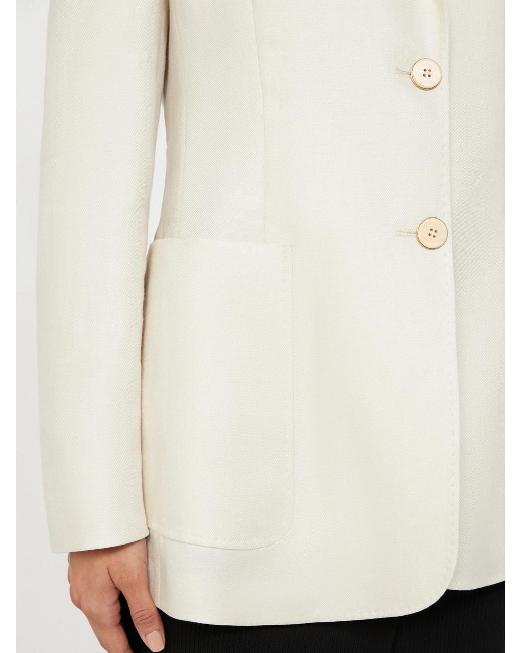 Max Mara White Volonta Single-Breasted Blazer