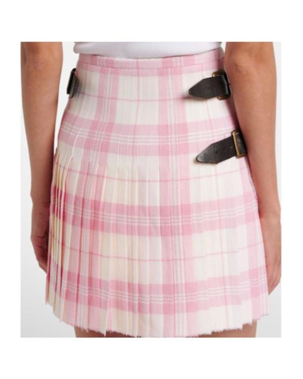 Vivienne Westwood Pink Plaid Wool-Blend Miniskirt