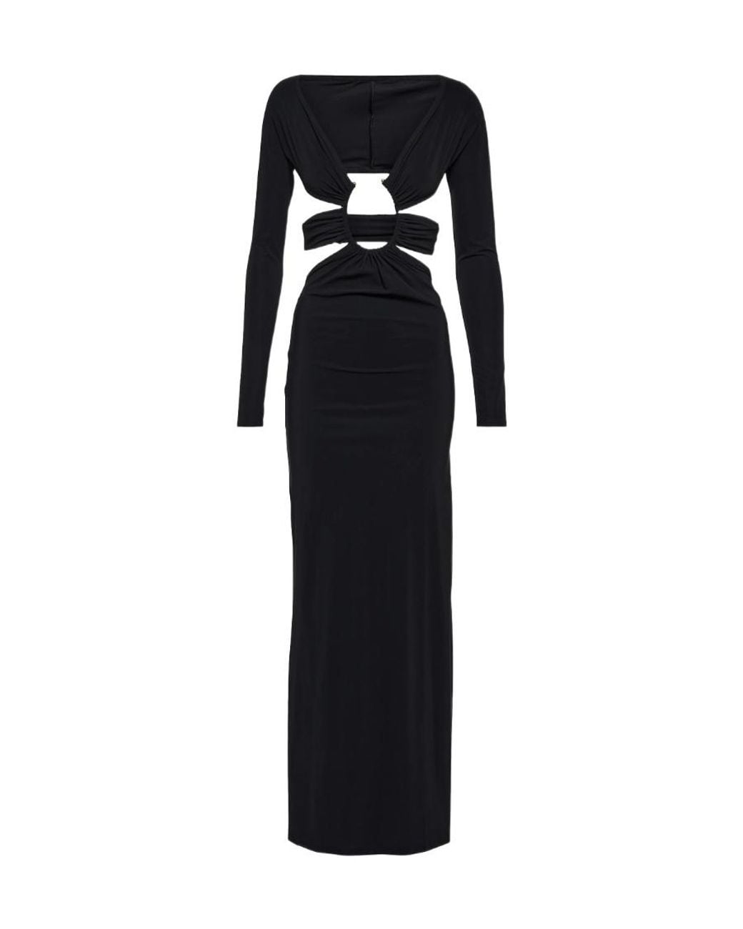 Christopher Esber Black Cut-Out Ruched Maxi Dress