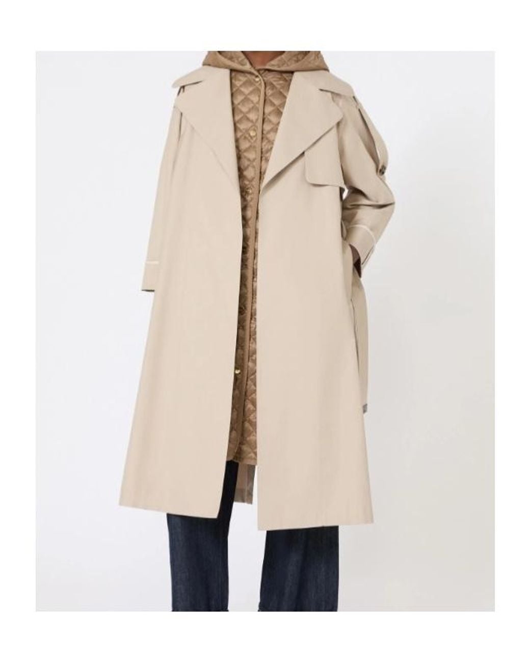 Max Mara Natural The Cube Mtcutrench Belted Trench Coat