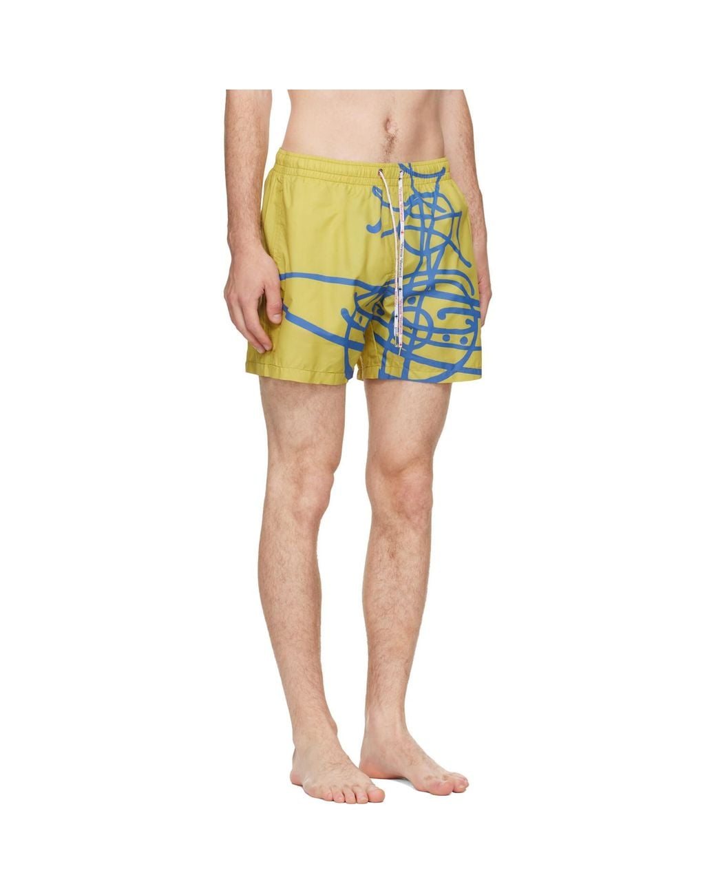 Vivienne Westwood Green Taffeta Swim Trunks for men