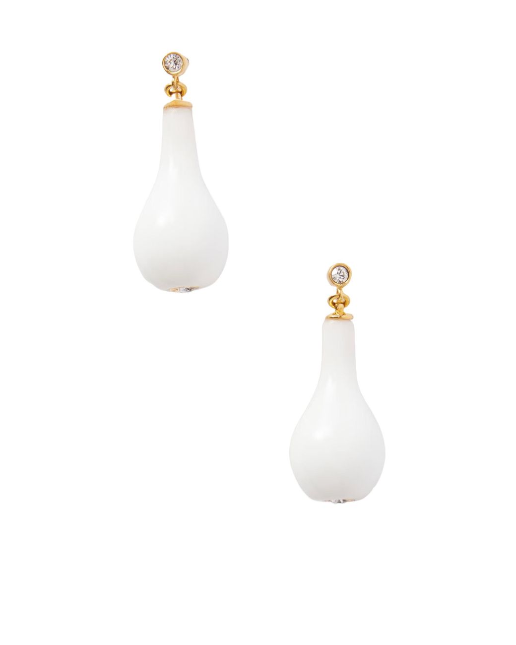 Totême White Drop-Pendant Earrings