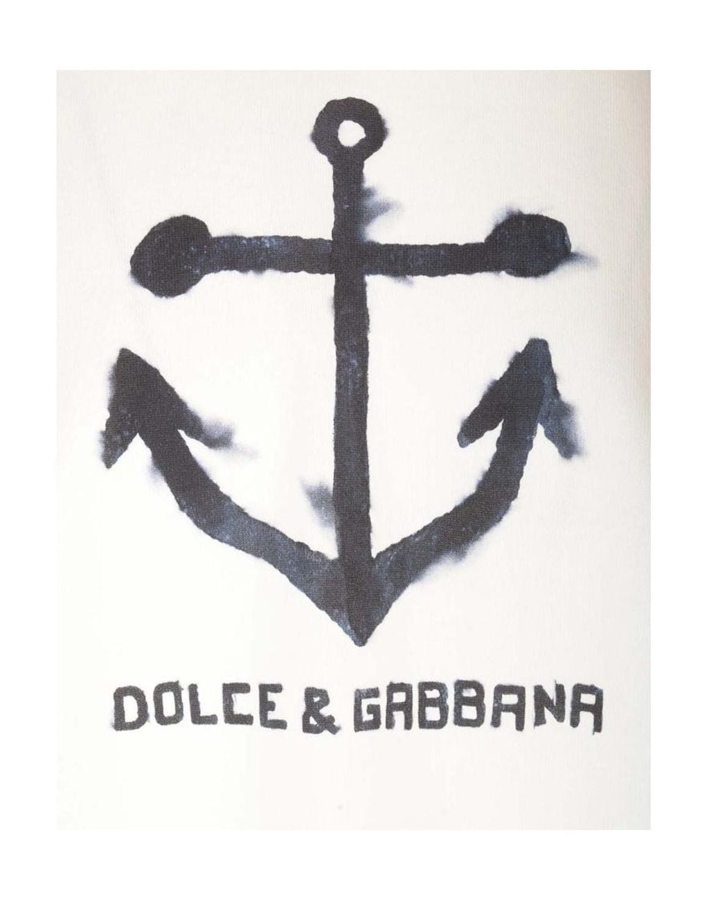 Dolce & Gabbana White Marina-Printed Short-Sleeved T-Shirt for men