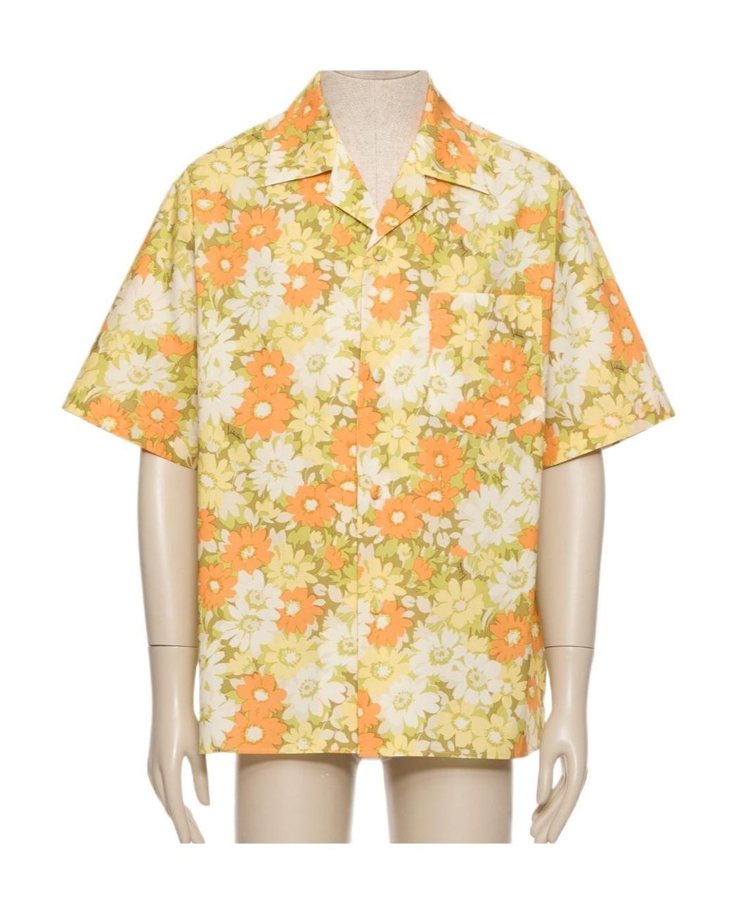 Valentino Metallic Papier Floral Printed Bowling Shirt for men