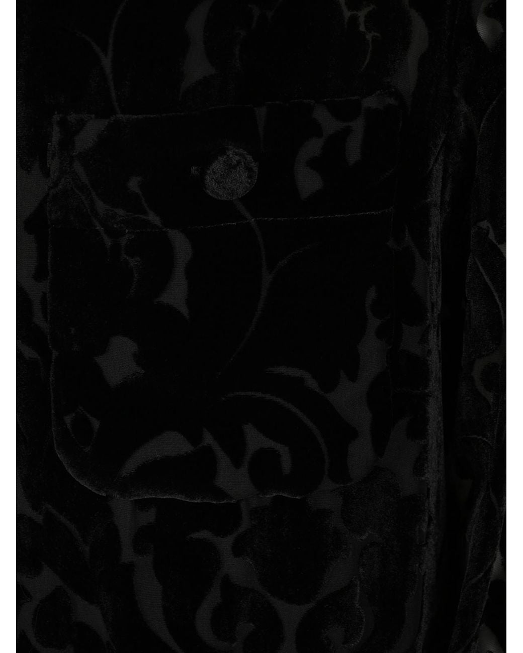 Gucci Black Floral Devoré Velour Shirt