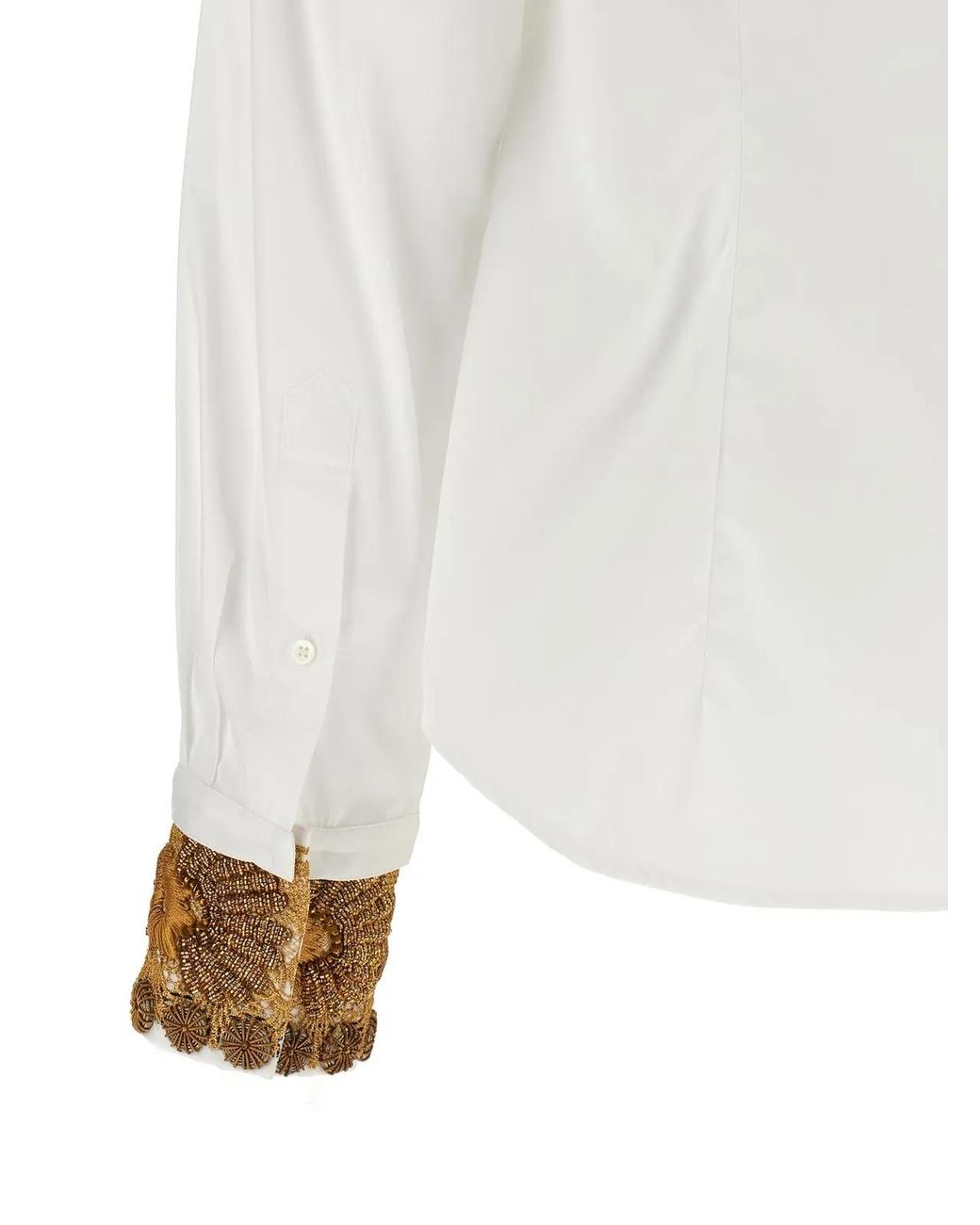 Dries Van Noten White Embroidered Cotton Poplin Shirt