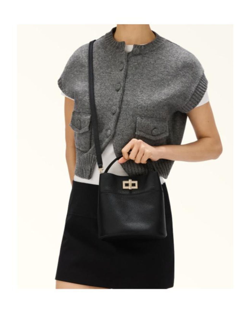 Furla Black Amelia Bucket Bag