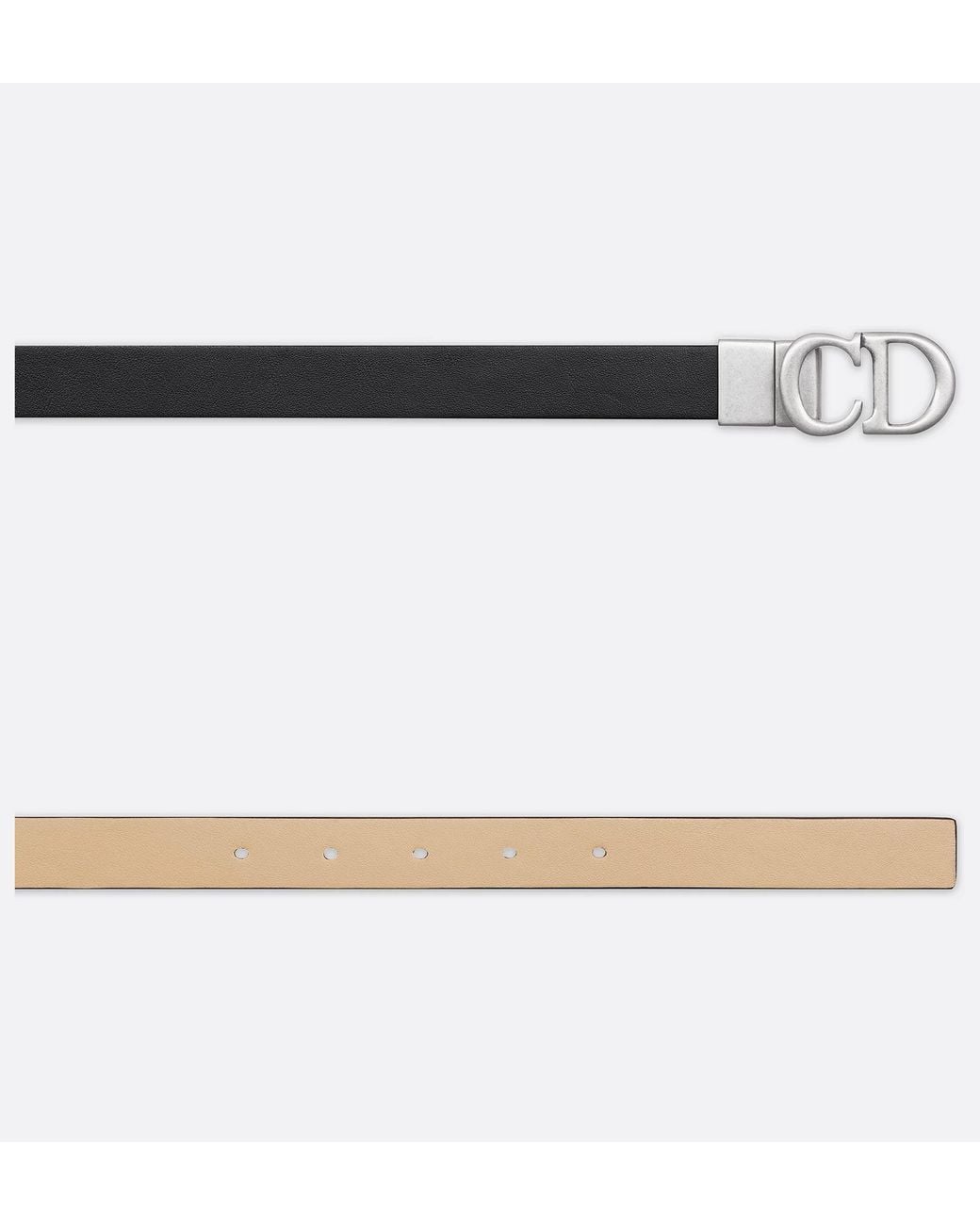 Dior White Saddle Reversible Belt
