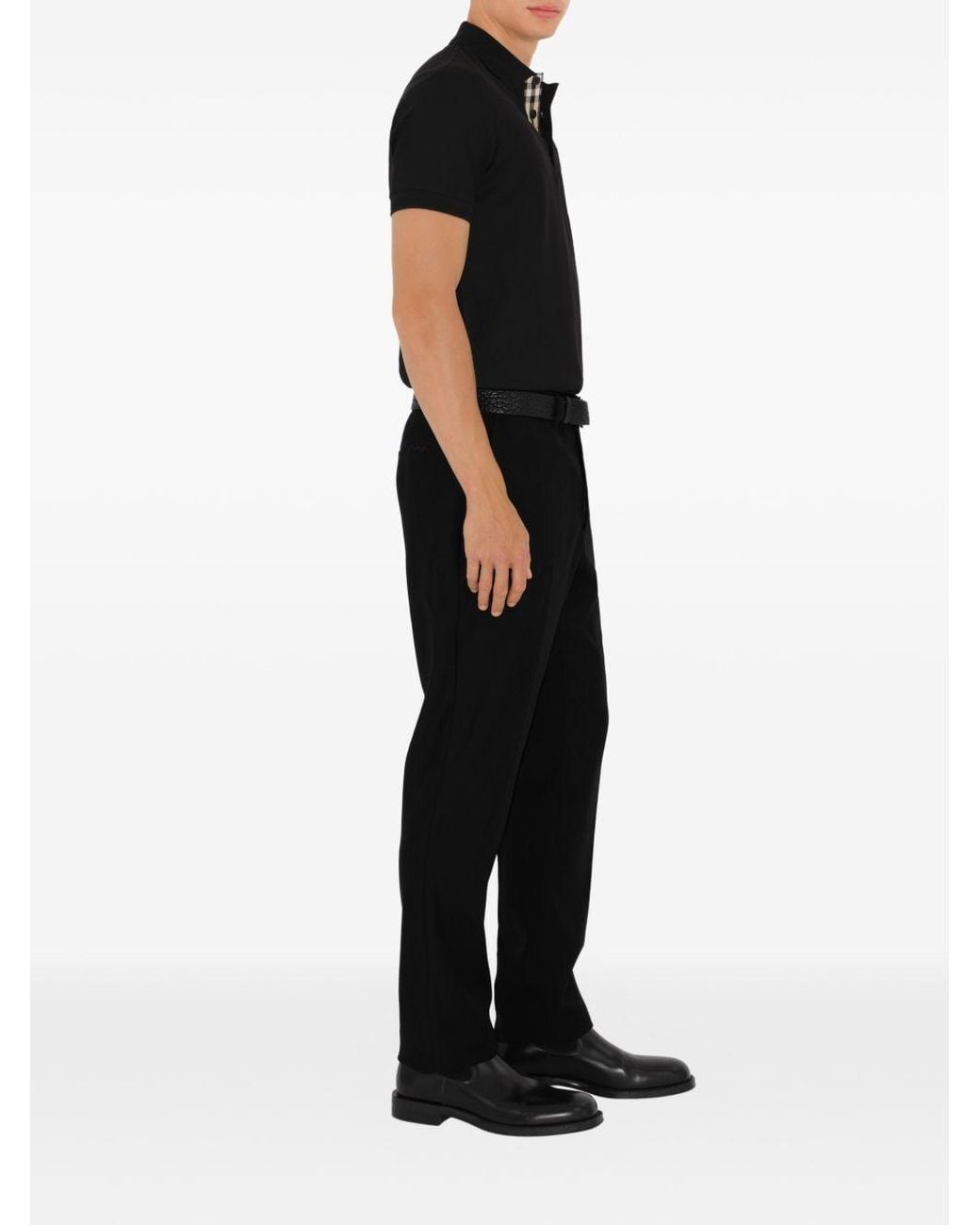 Burberry Black Eddie Logo Polo Shirt for men