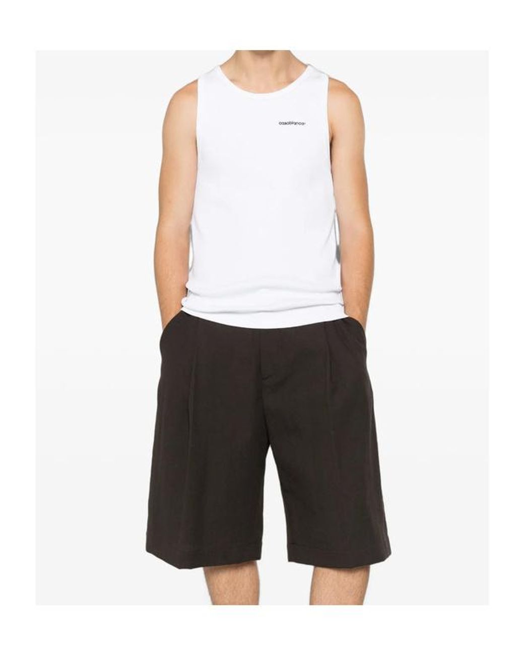 Casablanca White Logo-Print Tank Top for men