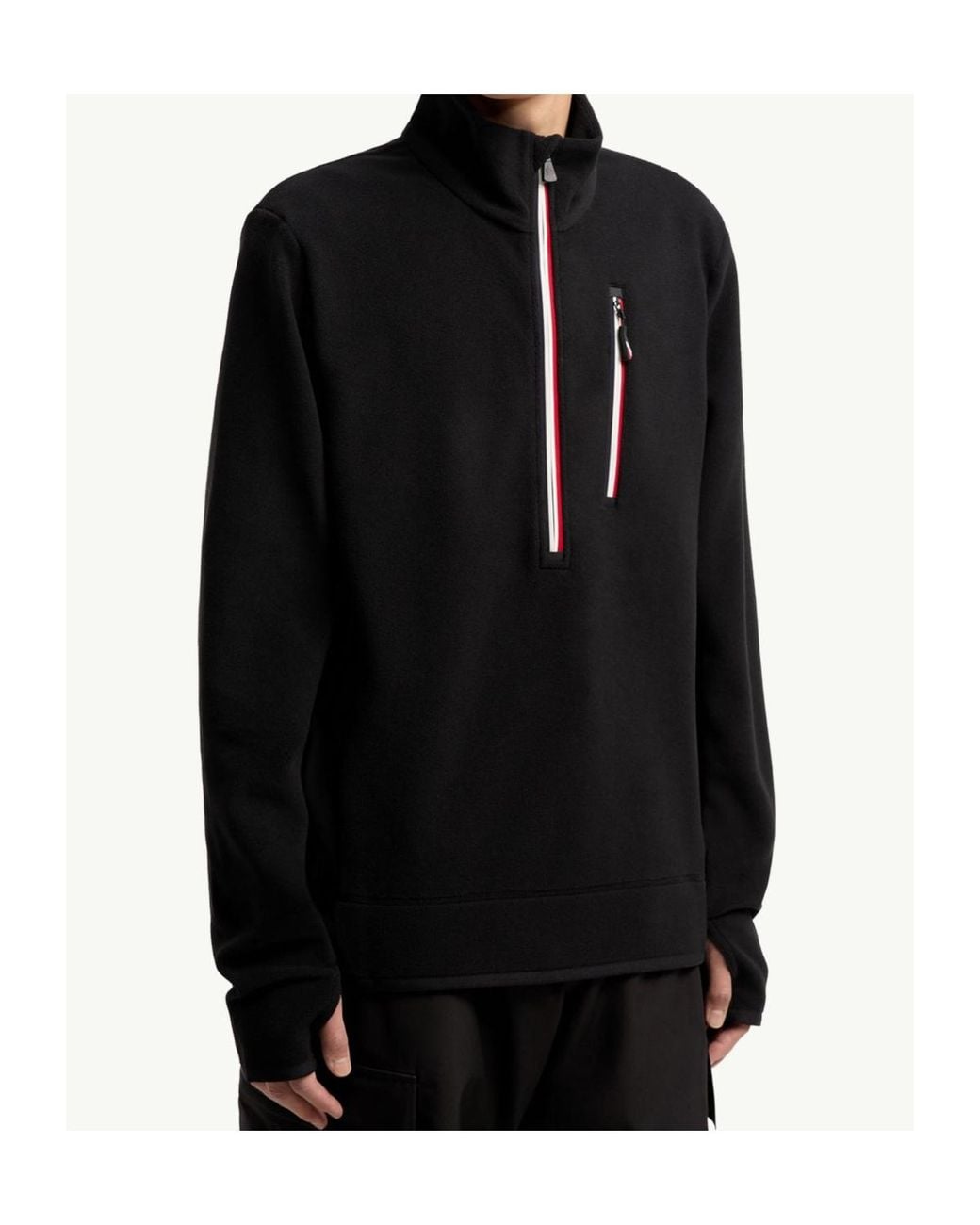 Moncler Blue Half-Zip Turtleneck for men