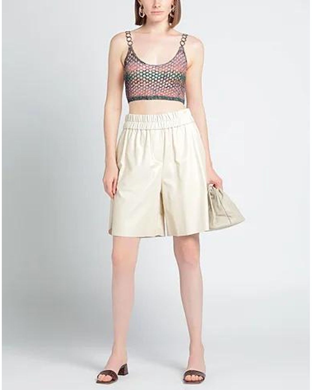 Chloé Gray Crochet Cropped Sleeveless Top