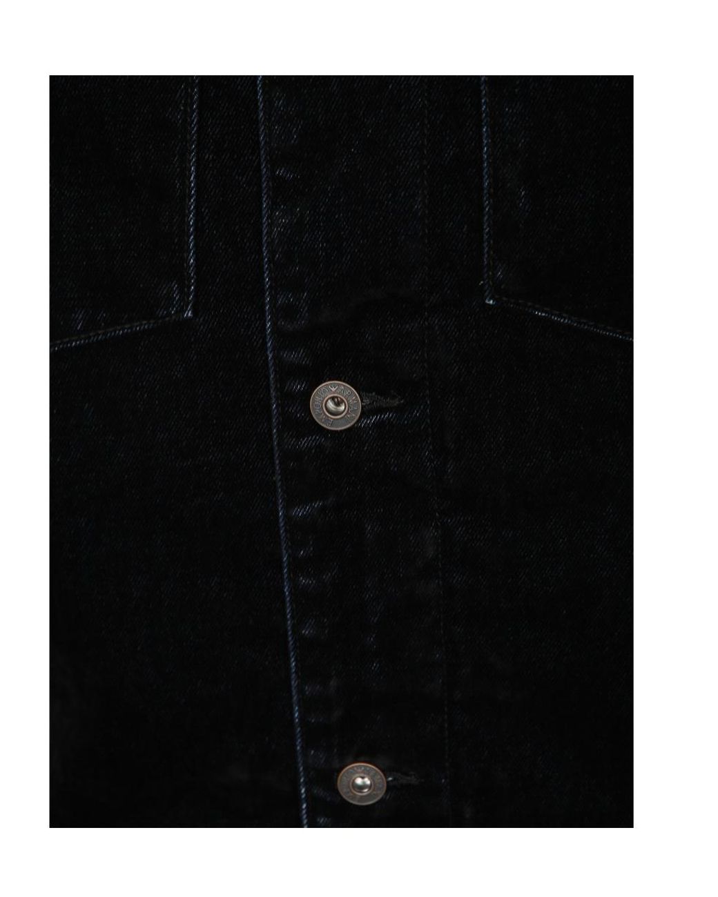 Emporio Armani Black Button-Up Denim Jacket for men