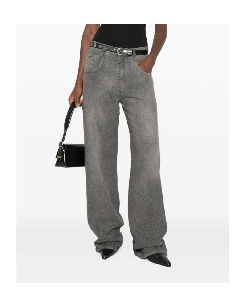 Ermanno Scervino Gray Belt-Loop Jeans