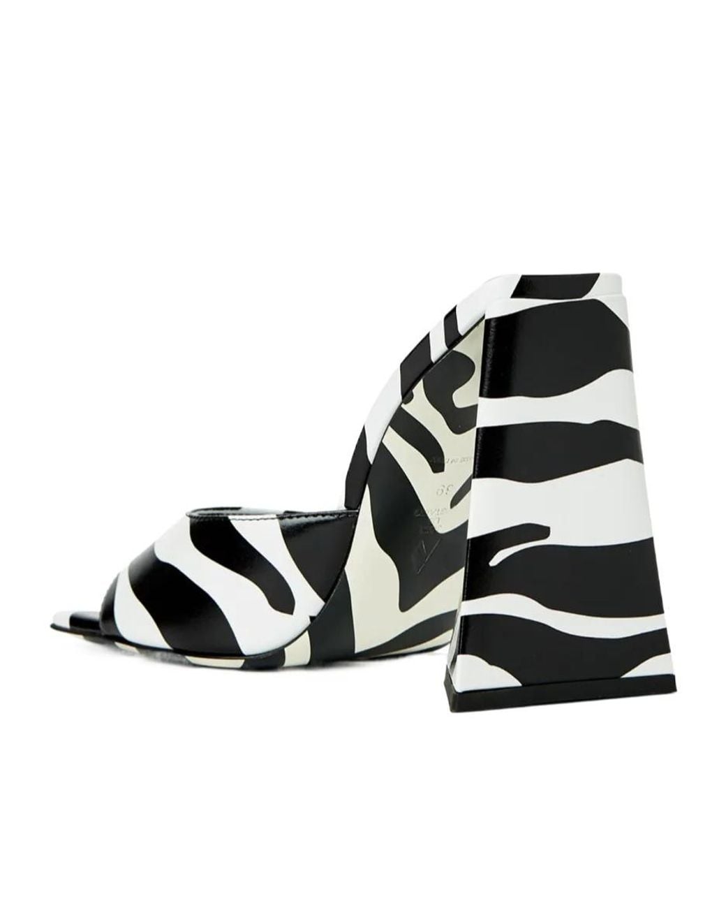 The Attico Black Devon Zebra-Print 115Mm Mules